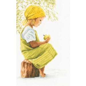 Lanarte Kit Punto Croce Contato Ragazza con Mela Decorativi per Pareti ca. 20 x 30 cm Set Fai da Te Creativo Adulti Ricamo Casa Decor Arte da Parete Kit per Hobby Cross Stitch Lanarte Kit Punto Croce Contato Ragazza con Mela Decorativi per Pareti ca. 20 x 30 cm Set Fai da Te Creativo Adulti Ricamo Casa Decor Arte da Parete Kit per Hobby Cross Stitch