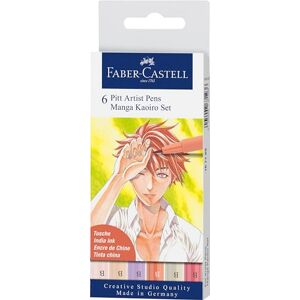 Faber-Castell 167168 Set Pennarelli Kaoiro, Astuccio con 6 Pennarelli con Punta a Pennello in Ampia Varietà di Colori, per Disegno di Precisione o Manga Faber-Castell 167168 Set Pennarelli Kaoiro, Astuccio con 6 Pennarelli con Punta a Pennello in Ampia Varietà di Colori, per Disegno di Precisione o Manga