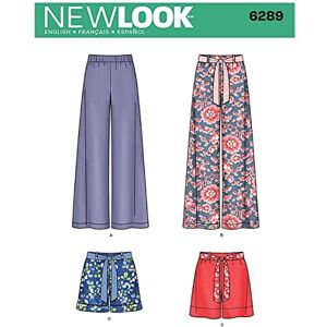 Simplicity New Look Cartamodello : Pantaloni o Pantaloncini da Donna e Cintura, Taglia 36-46, Colore: Bianco Simplicity New Look Cartamodello : Pantaloni o Pantaloncini da Donna e Cintura, Taglia 36-46, Colore: Bianco
