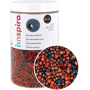 INNSPIRO Vetro rotondo Rocky Glitter metallico Mix 2,3 mm. 10/0 500 g. INNSPIRO Vetro rotondo Rocky Glitter metallico Mix 2,3 mm. 10/0 500 g.