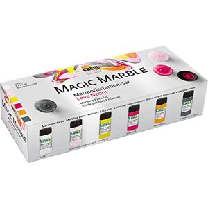 KREUL 73614 Vernice marmorizzante Magic Marble, Love Neon Set, 6 x 20 ml di vernice per marmorizzare ad immersione legno, vetro, plastica, carta e polistirolo KREUL 73614 Vernice marmorizzante Magic Marble, Love Neon Set, 6 x 20 ml di vernice per marmorizzare ad immersione legno, vetro, plastica, carta e polistirolo