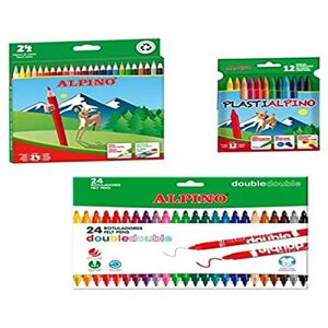 Ninguno Alpino Set Materiale Scolastico - 24 Matite Colorate, 24 Pennarelli, 12 Cerei Ninguno Alpino Set Materiale Scolastico - 24 Matite Colorate, 24 Pennarelli, 12 Cerei