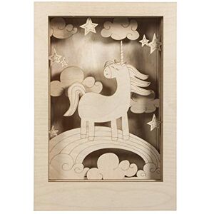 Rayher kit montaggio cornice 3D in legno, unicorno, legno naturale certificato FSC, 20x30cm, 11 pezzi, Rayher kit montaggio cornice 3D in legno, unicorno, legno naturale certificato FSC, 20x30cm, 11 pezzi,