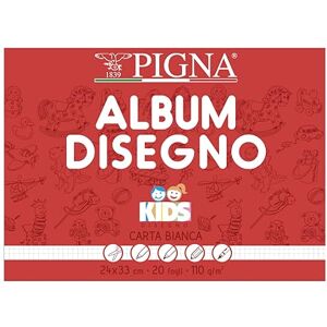 Pigna , Album Disegna Kids, 20 Fogli, 24x33 cm, Rilegatura Punto Metallico, 110 g/m², quadrettati 5 mm , confezione 10 pezzi Pigna , Album Disegna Kids, 20 Fogli, 24x33 cm, Rilegatura Punto Metallico, 110 g/m², quadrettati 5 mm , confezione 10 pezzi