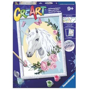 Ravensburger CreArt: Ritratto unicorno – Dipingere con i Numeri per Bambini 9+ Anni, Kit Pittura con Tavole, Cornice con Brillantini, Pennello e Colori Inclusi, 18 x 24 cm, Idee Regalo Ravensburger CreArt: Ritratto unicorno – Dipingere con i Numeri per Bambini 9+ Anni, Kit Pittura con Tavole, Cornice con Brillantini, Pennello e Colori Inclusi, 18 x 24 cm, Idee Regalo
