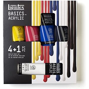 Liquitex Basics Pittura acrilica, Pigmenti per artisti monopigmentati, Resistente alla luce, durevole nel tempo, Finitura satinata, Set di colori 4 Tubi da 75 ml + 1 Tubo da 118 ml Liquitex Basics Pittura acrilica, Pigmenti per artisti monopigmentati, Resistente alla luce, durevole nel tempo, Finitura satinata, Set di colori 4 Tubi da 75 ml + 1 Tubo da 118 ml