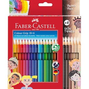 Faber-Castell Set di matite colorate Colour Grip, 24 pezzi, con 6 matite colorate color pelle Faber-Castell Set di matite colorate Colour Grip, 24 pezzi, con 6 matite colorate color pelle