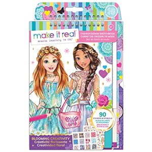 Make It Real Album da disegno di moda Fantasia floreale con stencil e adesivi che stimolano la creatività Libro da colorare e lavoretti creativi per bambini Regali per bambine Make It Real Album da disegno di moda Fantasia floreale con stencil e adesivi che stimolano la creatività Libro da colorare e lavoretti creativi per bambini Regali per bambine