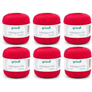 Filo per uncinetto in cotone Gründl - Rosso segnale - Filo da uncinetto Filo per uncinetto in cotone Gründl - Rosso segnale - Filo da uncinetto