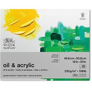 Winsor & Newton Carta da pittura a olio in blocco, 10 fogli da 40,6 x 50,8 cm, 230 g/m², senza acidi, senza sbiancanti ottici, resistente all'invecchiamento per colori ad olio, pastelli ad Winsor & Newton Carta da pittura a olio in blocco, 10 fogli da 40,6 x 50,8 cm, 230 g/m², senza acidi, senza sbiancanti ottici, resistente all'invecchiamento per colori ad olio, pastelli ad