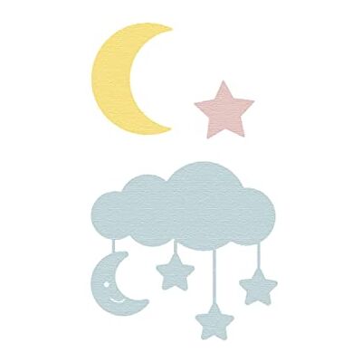 MISS KUTY Fustella sottile ZAG Bambino nuvola con stelle e luna 3u. MISS KUTY Fustella sottile ZAG Bambino nuvola con stelle e luna 3u.