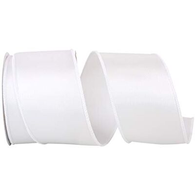 Reliant Ribbon Nastro di raso con bordo metallico, 6,3 cm x 9,4 m, bianco Reliant Ribbon Nastro di raso con bordo metallico, 6,3 cm x 9,4 m, bianco