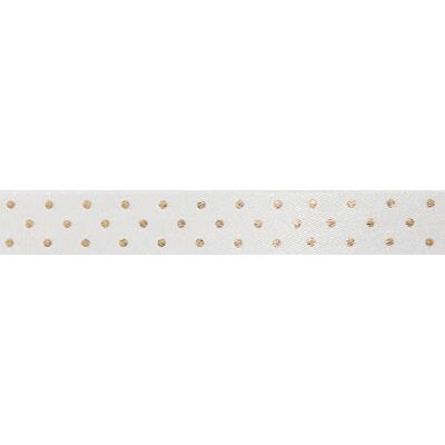 Berisfords Bobina di nastro, bianco/oro, taglia unica Berisfords Bobina di nastro, bianco/oro, taglia unica