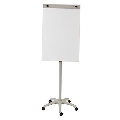 Rocada , Lavagna a fogli mobili su ruote, 67 x 62 x 181 cm, economica, con porta carta e base a stella, lavabile a secco, bianco Rocada , Lavagna a fogli mobili su ruote, 67 x 62 x 181 cm, economica, con porta carta e base a stella, lavabile a secco, bianco
