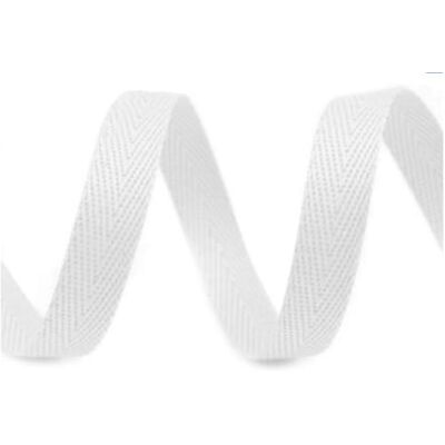 cyclingcolors Nastro in twill di cotone larghezza 10mm x lunghezza 50m, bianco cyclingcolors Nastro in twill di cotone larghezza 10mm x lunghezza 50m, bianco