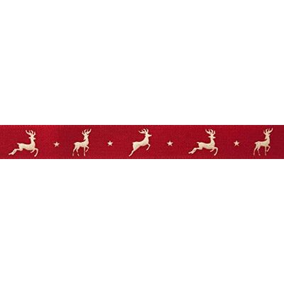 Berisfords Nastro in poliestere, rosso/oro, 15 mm x 20 m Berisfords Nastro in poliestere, rosso/oro, 15 mm x 20 m