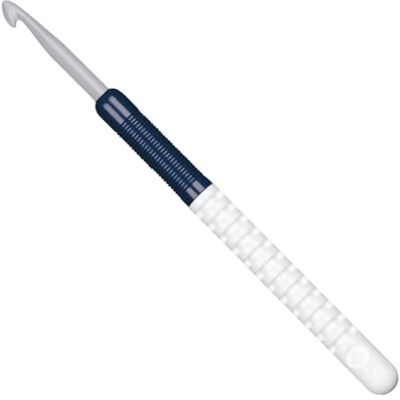 Addi Uncinetto con Grip 15cm 6.00mm Alluminio Grigio/Blu Addi Uncinetto con Grip 15cm 6.00mm Alluminio Grigio/Blu