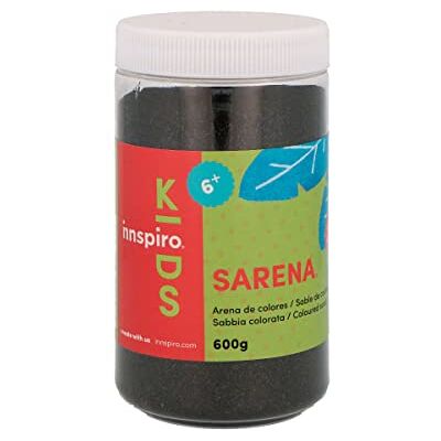 INNSPIRO Sabbia colorata nera, 600 g, per decorazione e artigianato INNSPIRO Sabbia colorata nera, 600 g, per decorazione e artigianato