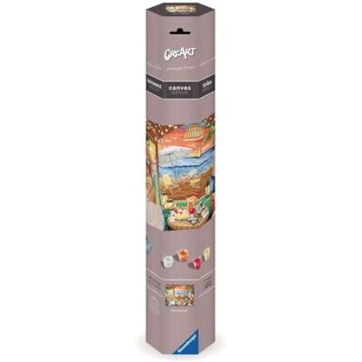 Ravensburger CreArt Cozy Beach Hut Painting by Numbers Adults, set di pittura fai-da-te con pennello e colori acrilici, regalo per donne e uomini, pittura su tela Ravensburger CreArt Cozy Beach Hut Painting by Numbers Adults, set di pittura fai-da-te con pennello e colori acrilici, regalo per donne e uomini, pittura su tela