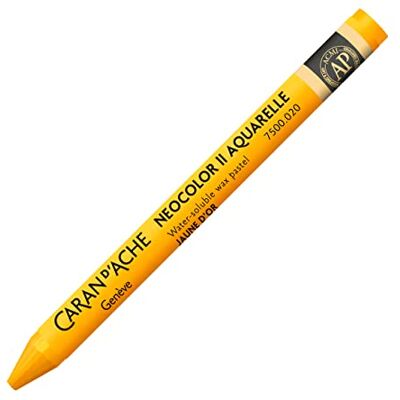 Caran d'Ache NEOCOLOR II 020 GOLDGEL/GOLDEN YELLOW () / Pastelle 10 pezzi (1 confezione) / in cera acquerellabile/Per carta cartone vetro legno pelle tessuto pietra Caran d'Ache NEOCOLOR II 020 GOLDGEL/GOLDEN YELLOW () / Pastelle 10 pezzi (1 confezione) / in cera acquerellabile/Per carta cartone vetro legno pelle tessuto pietra