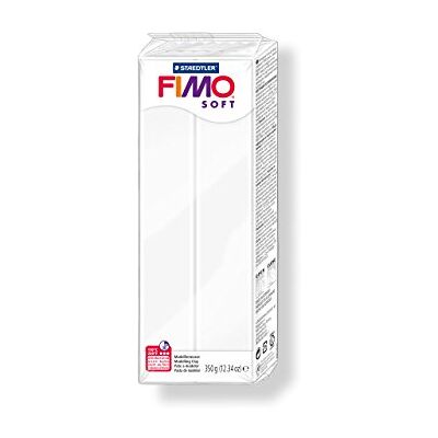 Staedtler FIMO SOFT, pasta modellabile termoindurente, panetto grande da 350 grammi, colore bianco, 8022-0 Staedtler FIMO SOFT, pasta modellabile termoindurente, panetto grande da 350 grammi, colore bianco, 8022-0