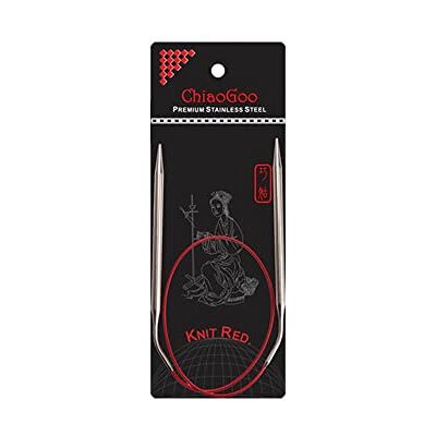 ChiaoGoo Ferro da maglia circolare, argento, rosso, taglia unica ChiaoGoo Ferro da maglia circolare, argento, rosso, taglia unica