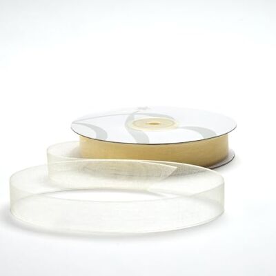 BARATTI Nastro Organza 16mm x 50m Decorativo in Poliestere Trasparente, Per Bomboniere, Regali, Feste, Fai da Te, Matrimonio, Compleanno, Artigianato, Natale, Decorazioni (Panna) BARATTI Nastro Organza 16mm x 50m Decorativo in Poliestere Trasparente, Per Bomboniere, Regali, Feste, Fai da Te, Matrimonio, Compleanno, Artigianato, Natale, Decorazioni (Panna)