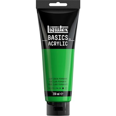 Liquitex Basics Pittura acrilica, Pigmenti per artisti monopigmentati, Resistente alla luce, durevole nel tempo, Finitura satinata, Tubo da 250 ml Verde Chiaro Permanente Liquitex Basics Pittura acrilica, Pigmenti per artisti monopigmentati, Resistente alla luce, durevole nel tempo, Finitura satinata, Tubo da 250 ml Verde Chiaro Permanente