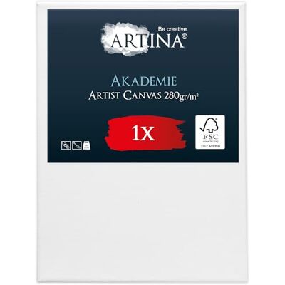 Artina Tela per Dipingere 100% Cotone FSC® Telaio in Legno Non Si Deforma 30x40cm bianca canvas tele per pittura piccole per Certificato set colori acrilici acrilica Akademie Artina Tela per Dipingere 100% Cotone FSC® Telaio in Legno Non Si Deforma 30x40cm bianca canvas tele per pittura piccole per Certificato set colori acrilici acrilica Akademie