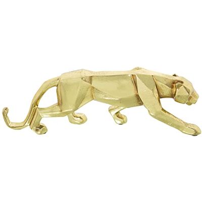 DRW Figura di una pantera in resina in oro origami 44x7x4cm DRW Figura di una pantera in resina in oro origami 44x7x4cm
