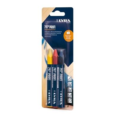 LYRA 4878007 Gessetti per intonaco, 3 pezzi (rosso, giallo, blu), gesso a base di olio, stabil-4878007 LYRA 4878007 Gessetti per intonaco, 3 pezzi (rosso, giallo, blu), gesso a base di olio, stabil-4878007