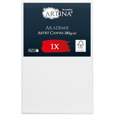 Artina Tela per Dipingere 100% Cotone con Telaio in Legno FSC® per Pittura 50x80cm bianca non si deforma canvas tele Certificato colori acrilici grande acrilico Akademie Artina Tela per Dipingere 100% Cotone con Telaio in Legno FSC® per Pittura 50x80cm bianca non si deforma canvas tele Certificato colori acrilici grande acrilico Akademie