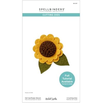 Spellbinders Nichol Spohr Fustelle in feltro con fiori di girasole incisi da The Summer Felt Stitch & Create Collection Spellbinders Nichol Spohr Fustelle in feltro con fiori di girasole incisi da The Summer Felt Stitch & Create Collection