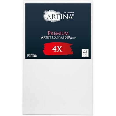 Artina Set da 4 Tela per Dipingere FSC® 100% Cotone Telaio in Legno tele 70x100cm qualità comodo e resistente Tele Pittora grandi Artisti intelaiata pittura quadro Premium Artina Set da 4 Tela per Dipingere FSC® 100% Cotone Telaio in Legno tele 70x100cm qualità comodo e resistente Tele Pittora grandi Artisti intelaiata pittura quadro Premium