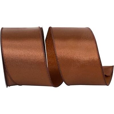 Reliant Ribbon Nastro di raso con bordo metallico, 6,3 cm x 9,4 m, colore: marrone Reliant Ribbon Nastro di raso con bordo metallico, 6,3 cm x 9,4 m, colore: marrone