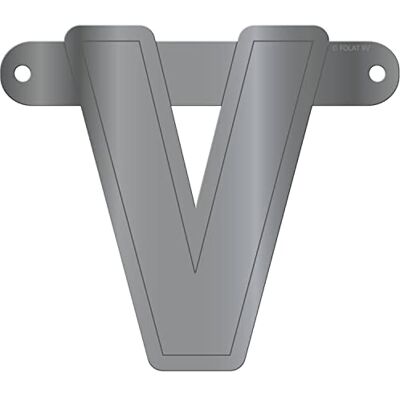 Folat Banner Letter V::Argento metallizzato Folat Banner Letter V::Argento metallizzato