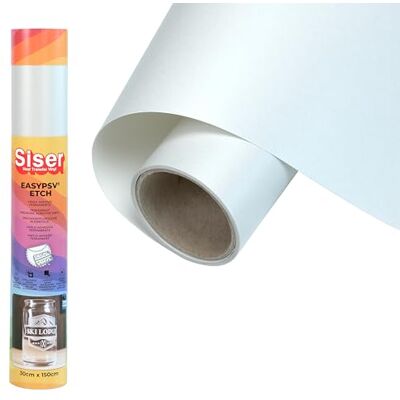 SISER EasyPSV Etch Vinile Adesivo Permanente Effetto Satinato 150 x 30 cm, Per Personalizzare Oggetti e superfici rigide, Compatibile Con Plotter Da Taglio SISER EasyPSV Etch Vinile Adesivo Permanente Effetto Satinato 150 x 30 cm, Per Personalizzare Oggetti e superfici rigide, Compatibile Con Plotter Da Taglio