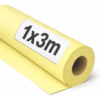 OFITURIA Papel Kraft Giallo Pastello Rollo 1x3m 3 Rotoli Carta da pacchi e carta da regalo, carta da imballaggio per spedizioni e fai-da-te, resistente e facile da tagliare OFITURIA Papel Kraft Giallo Pastello Rollo 1x3m 3 Rotoli Carta da pacchi e carta da regalo, carta da imballaggio per spedizioni e fai-da-te, resistente e facile da tagliare