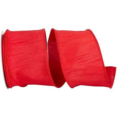 Reliant Ribbon Dupioni Supreme Nastro con bordo metallico, 6,3 cm x 9,4 m, rosso Reliant Ribbon Dupioni Supreme Nastro con bordo metallico, 6,3 cm x 9,4 m, rosso