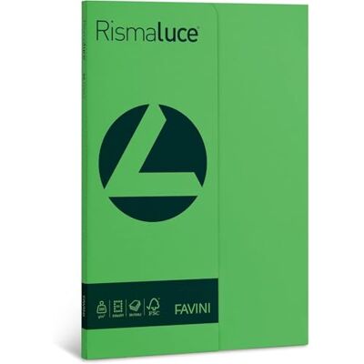 Favini A69D544 Rismaluce colore VERDE confezione da 50 cartoncini da 200gr Formato A4 (21x29,7 cm) Made in Italy Favini A69D544 Rismaluce colore VERDE confezione da 50 cartoncini da 200gr Formato A4 (21x29,7 cm) Made in Italy