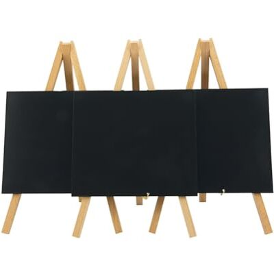 SECURIT Set da 3 Mini Lavagne con Cavalletto Treppiede Per Caffè, Ristoranti, Bar, Negozi Base in Legno Laccato 24,4x15x13,5cm Colore Naturale SECURIT Set da 3 Mini Lavagne con Cavalletto Treppiede Per Caffè, Ristoranti, Bar, Negozi Base in Legno Laccato 24,4x15x13,5cm Colore Naturale
