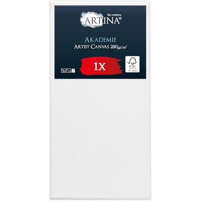 Artina Tela per Dipingere in Cotone con Telaio in Legno Certificato FSC® 60x120cm bianca 100% non si deforma canvas grandi Tele Pittura colori acrilici grande Akademie Artina Tela per Dipingere in Cotone con Telaio in Legno Certificato FSC® 60x120cm bianca 100% non si deforma canvas grandi Tele Pittura colori acrilici grande Akademie