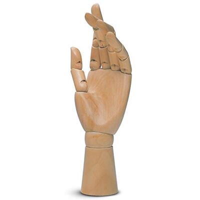 Honsell Modellino a Mano Maschio Sinistro, 28 cm, in Legno Duro Chiaro, Superficie levigata e lucidata, Multicolore Honsell Modellino a Mano Maschio Sinistro, 28 cm, in Legno Duro Chiaro, Superficie levigata e lucidata, Multicolore
