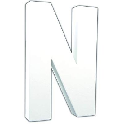 décopatch Un Lot de 3 supports en papier blanc mâché 3x13,5x20,5 cm, Lettre N décopatch Un Lot de 3 supports en papier blanc mâché 3x13,5x20,5 cm, Lettre N