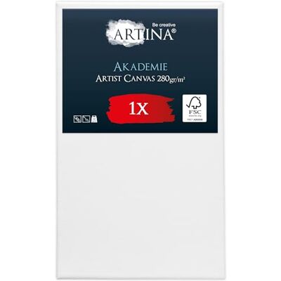 Artina Tela per Dipingere in Cotone con Telaio in Legno Certificato FSC® 60x100cm bianca 100% non si deforma canvas grandi Tele Pittura colori acrilici grande Akademie Artina Tela per Dipingere in Cotone con Telaio in Legno Certificato FSC® 60x100cm bianca 100% non si deforma canvas grandi Tele Pittura colori acrilici grande Akademie