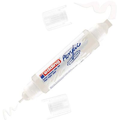 Edding 5400 Pennarello Acrilico 3D Double Liner, Bianco Traffico-1 Tubetto di Vernice Acrilica, Doppia Punta 2-3,5-10Mm -Pittura Acrilica per Tele, Tavole,Legno, Colori Impermeabili di Alta Qualità Edding 5400 Pennarello Acrilico 3D Double Liner, Bianco Traffico-1 Tubetto di Vernice Acrilica, Doppia Punta 2-3,5-10Mm -Pittura Acrilica per Tele, Tavole,Legno, Colori Impermeabili di Alta Qualità