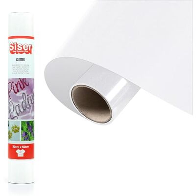 SISER ® Glitter Rainbow White, 30cm x 0,5mt, Vinile Termotrasferibile Termoadesivo Glitterato per la Personalizzazione dei Tessuti, Abbigliamento e Accessori, Hobby Creativi, Facile da Tagliare SISER ® Glitter Rainbow White, 30cm x 0,5mt, Vinile Termotrasferibile Termoadesivo Glitterato per la Personalizzazione dei Tessuti, Abbigliamento e Accessori, Hobby Creativi, Facile da Tagliare