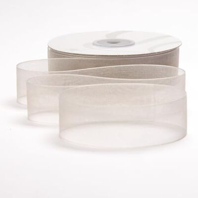 BARATTI Nastro Organza 25mm x 50m Decorativo in Poliestere Trasparente, Per Bomboniere, Regali, Feste, Fai da Te, Matrimonio, Compleanno, Artigianato, Natale, Decorazioni (Beige) BARATTI Nastro Organza 25mm x 50m Decorativo in Poliestere Trasparente, Per Bomboniere, Regali, Feste, Fai da Te, Matrimonio, Compleanno, Artigianato, Natale, Decorazioni (Beige)