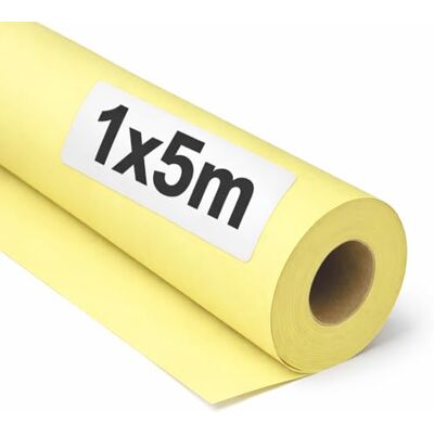 OFITURIA Papel Kraft Giallo Pastello Rollo 1x5m 3 Rotoli Carta da pacchi e carta da regalo, carta da imballaggio per spedizioni e fai-da-te, resistente e facile da tagliare OFITURIA Papel Kraft Giallo Pastello Rollo 1x5m 3 Rotoli Carta da pacchi e carta da regalo, carta da imballaggio per spedizioni e fai-da-te, resistente e facile da tagliare