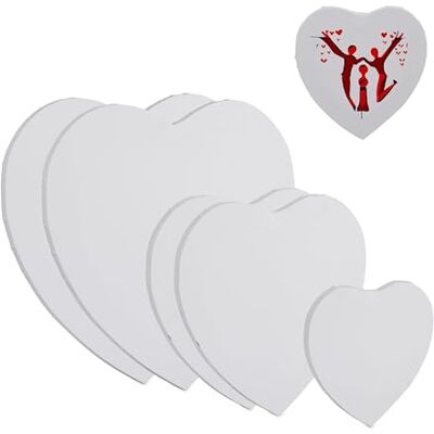 Relaxdays Tela a Forma di Cuore per Pittura Acrilica, Set 6 Canvas da Dipingere, per Acquerelli, Tempere a Olio, Bianco Relaxdays Tela a Forma di Cuore per Pittura Acrilica, Set 6 Canvas da Dipingere, per Acquerelli, Tempere a Olio, Bianco